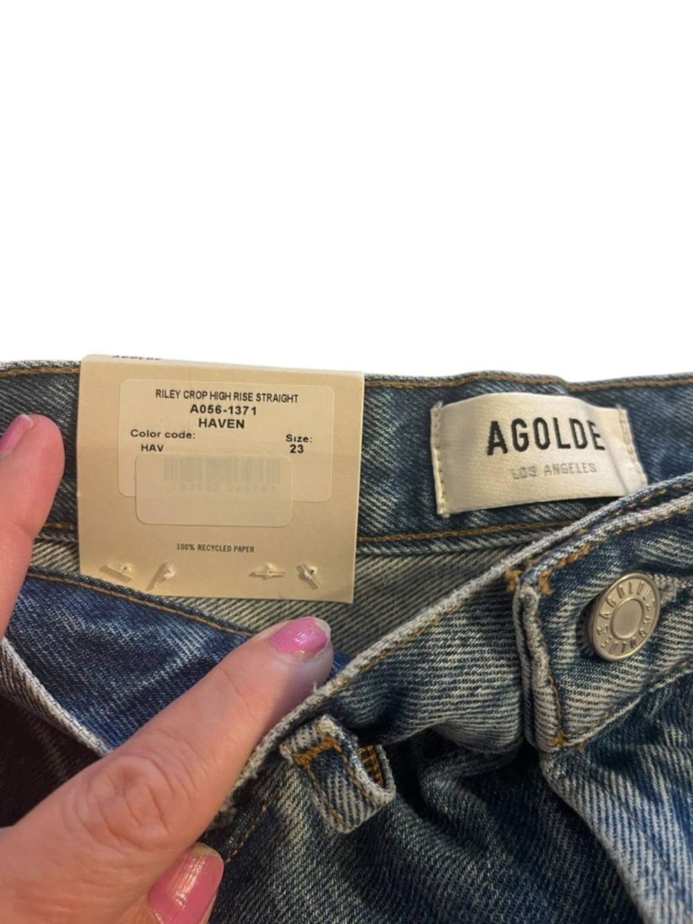 Agolde Riley Cropped High Rise Straight Jeans - Picture 4 of 10